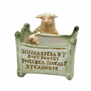 Antique Vintage German Pig Cradle Fairing Sausage Funny Novelty Figurine